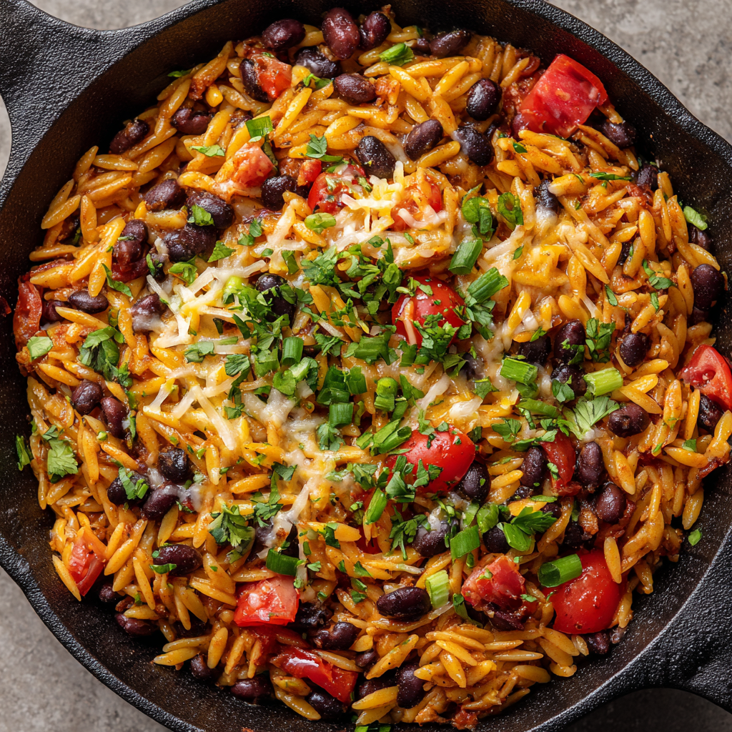 One-Pot Taco Orzo with Black Beans