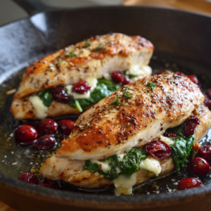 Cranberry Spinach Stuffed Chicken