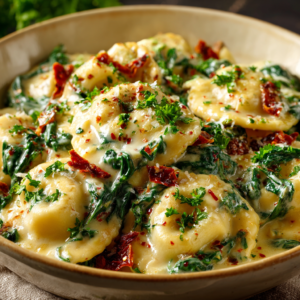 Creamy Tuscan Cheese Ravioli