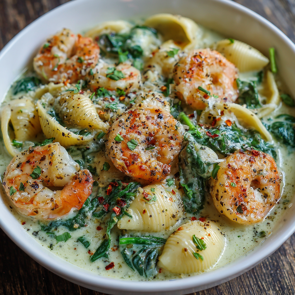 Creamy Spinach Shrimp Shells