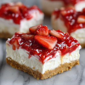 No-Bake Strawberry Cheesecake Bars