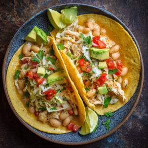 Corn Tortilla White Chicken Chili Tacos
