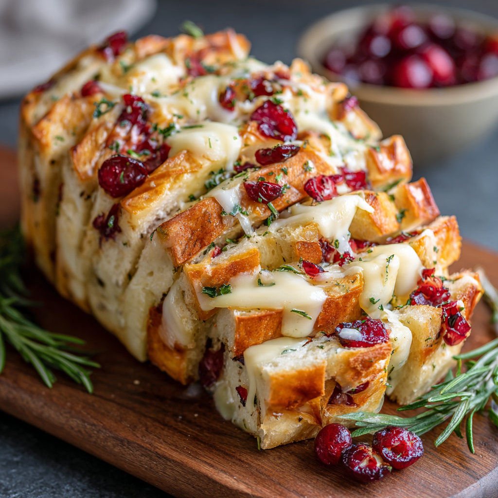 Cranberry & Brie Holiday Pull-Apart Bread