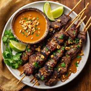 Beef Satay with Thai Peanut Sauce