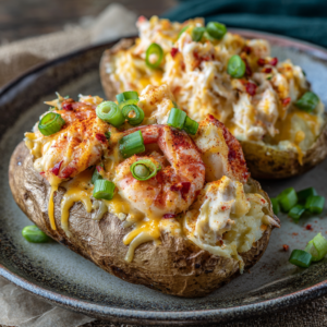 Loaded Cajun Seafood Stuffed Potatoes