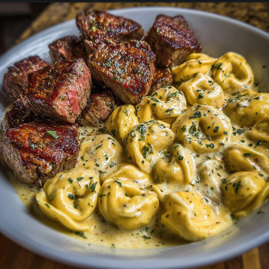 Garlic Parmesan Steak Tortellini