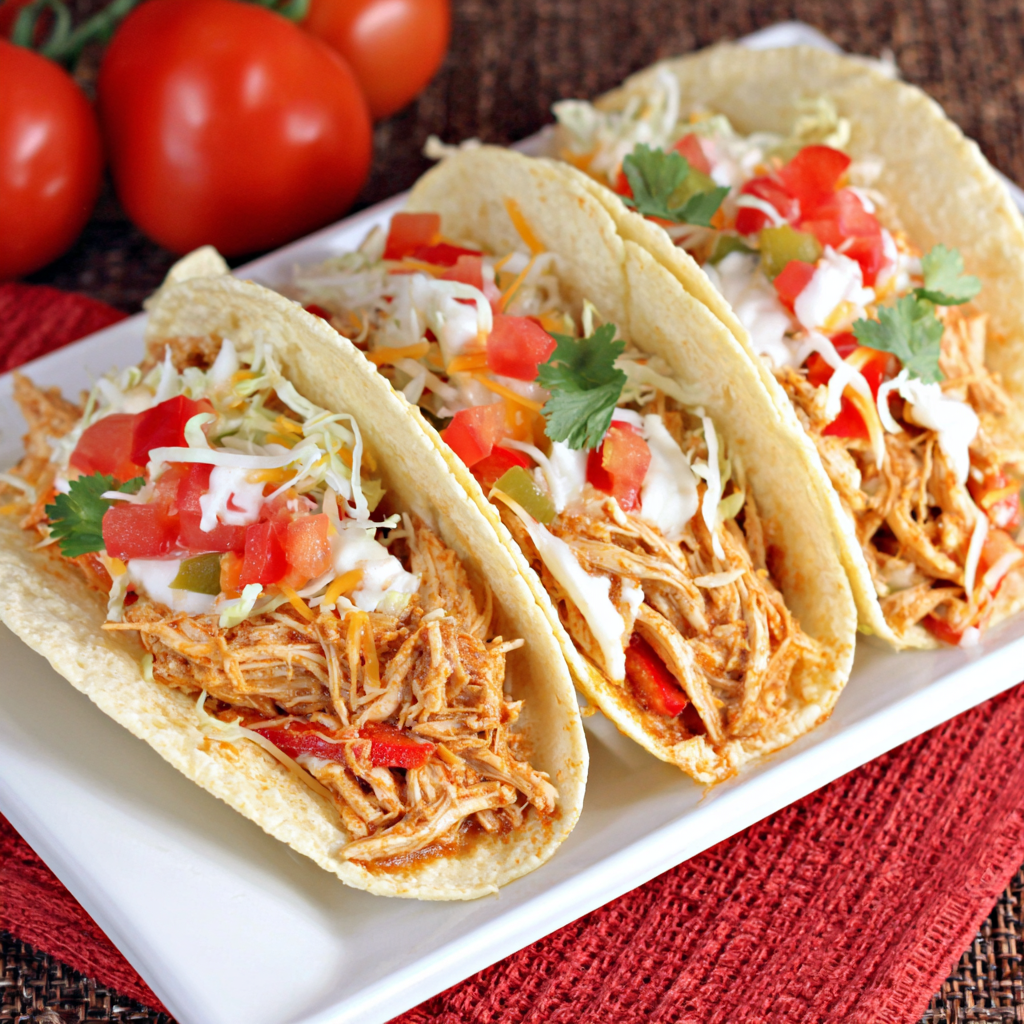 Slow Cooker Pulled Chicken Tacos