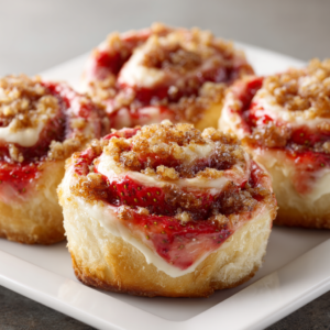 Strawberry Cheesecake Cinnamon Rolls