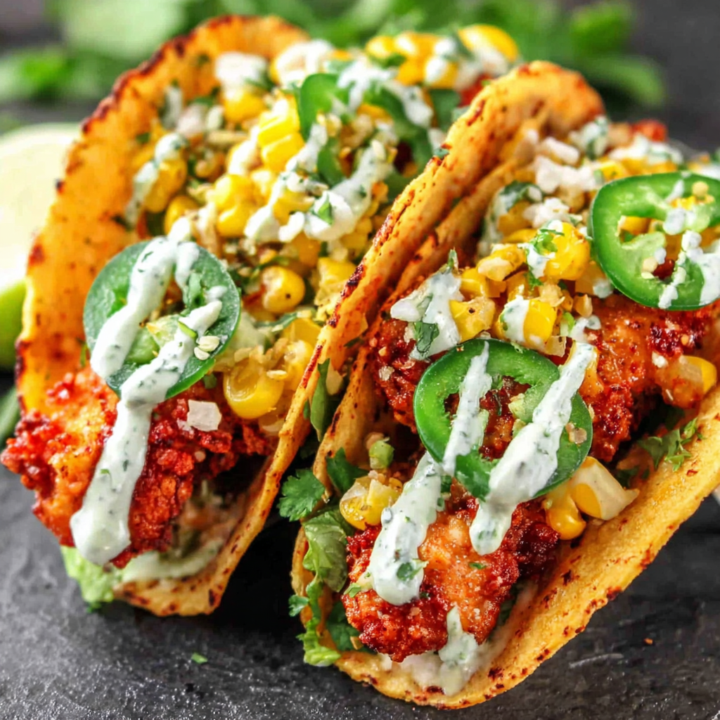 Fried Chicken Corn Tacos