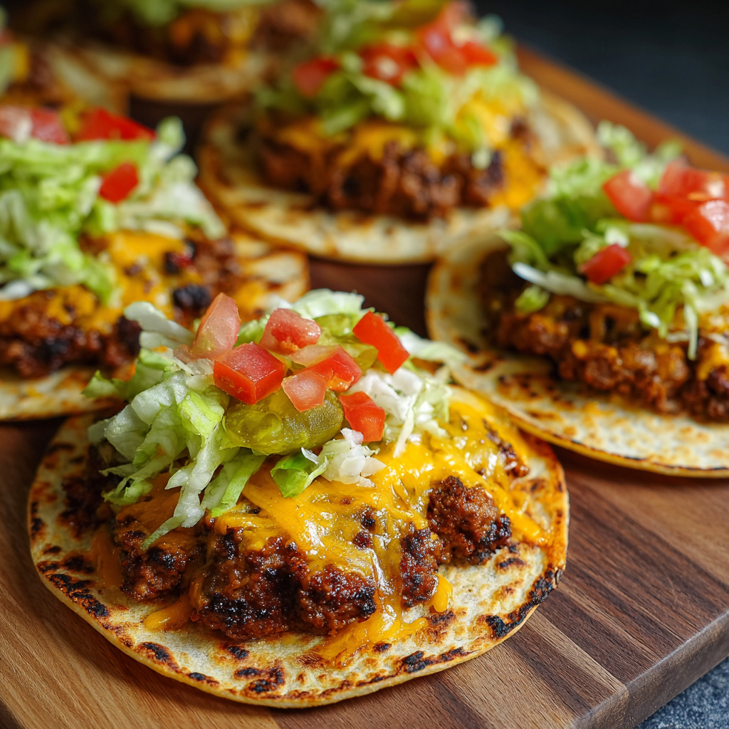 Tortilla Smash Taco Burgers