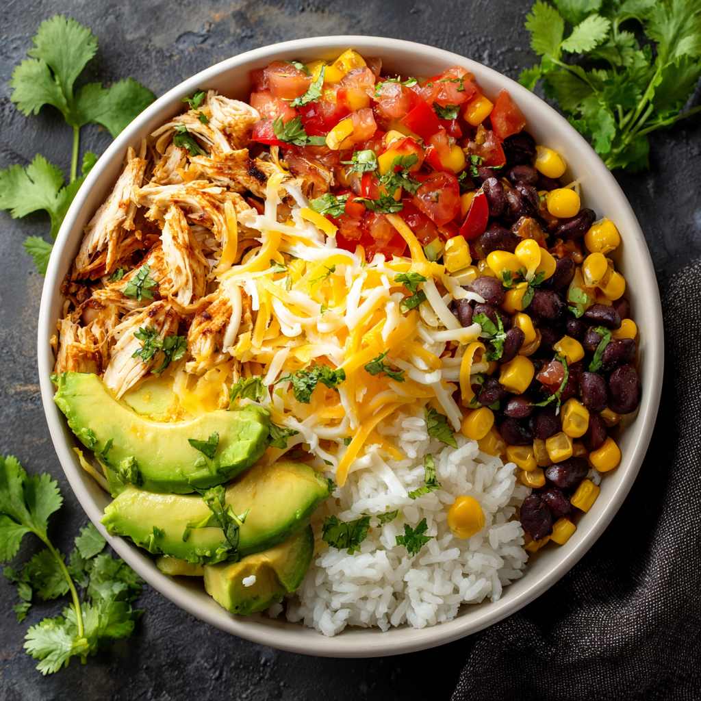 Crockpot Chicken Burrito Bowls