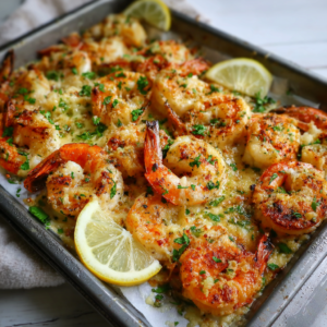 Sheet Pan Shrimp with Cheddar & Parmesan