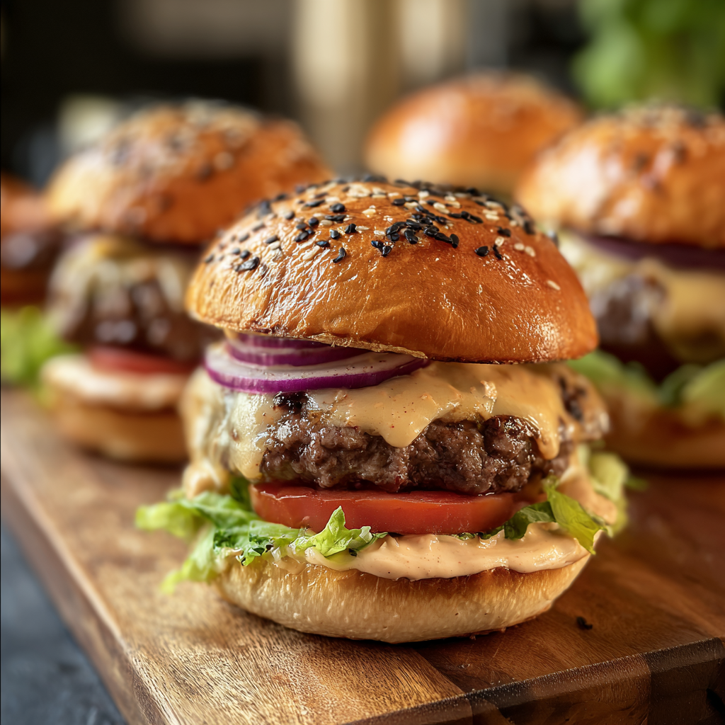 Air Fryer Hamburgers with Ricotta Filling