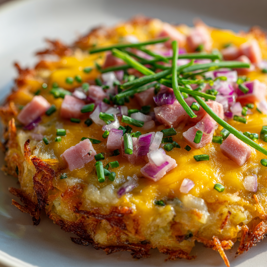 Cheesy Western Skillet with Hash Browns and Ham