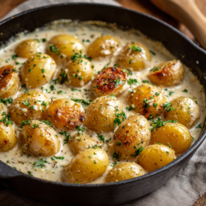 Creamy Garlic Baby Potatoes