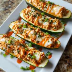 Buffalo Chicken Zucchini Boats (4 Halves)