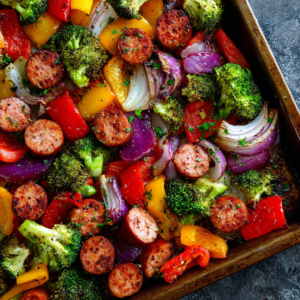 Easy Sheet Pan Sausage & Veggies