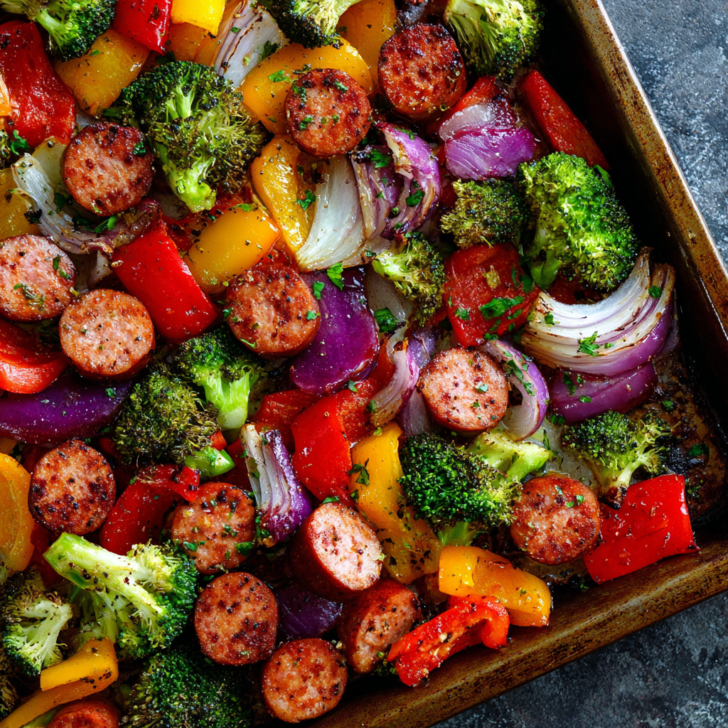 Easy Sheet Pan Sausage & Veggies