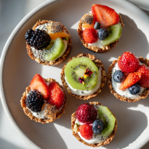 Mini Fruit Yogurt Granola Tarts