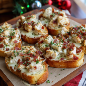 Chicken Alfredo with Garlic Toast