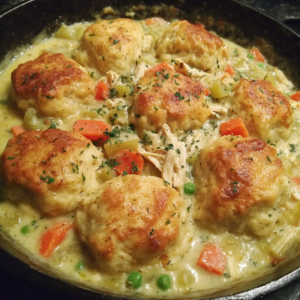 Chicken Dumpling Soup with Biscuits