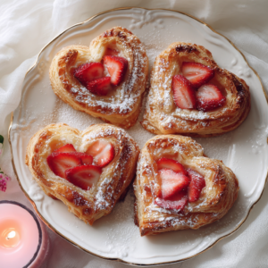 Heart-Shaped Strawberry Puff Pastries