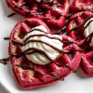 Red Velvet Marbled Waffles