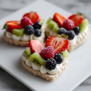 Mini Heart-Shaped Fruit Pizzas