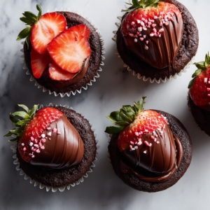 Chocolate Covered Strawberry Cupcakes