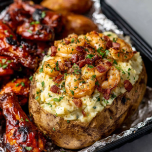 Loaded Shrimp Stuffed Potato Feast