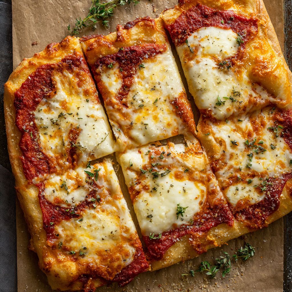 Grandma’s Cheese Sheet Pan Pizza