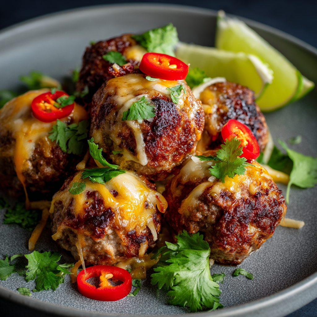 Cheesy Chili Lime Meatballs