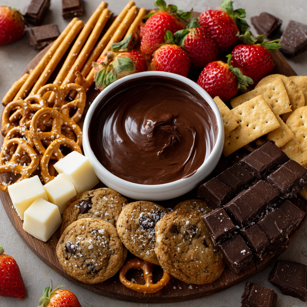 Chocolate Dip Snack Board