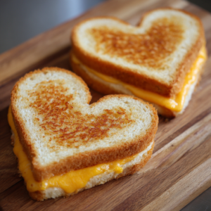 Heart-Shaped Grilled Cheese (Kids Valentine Lunch)