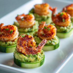 Shrimp Avocado Cucumber Bites