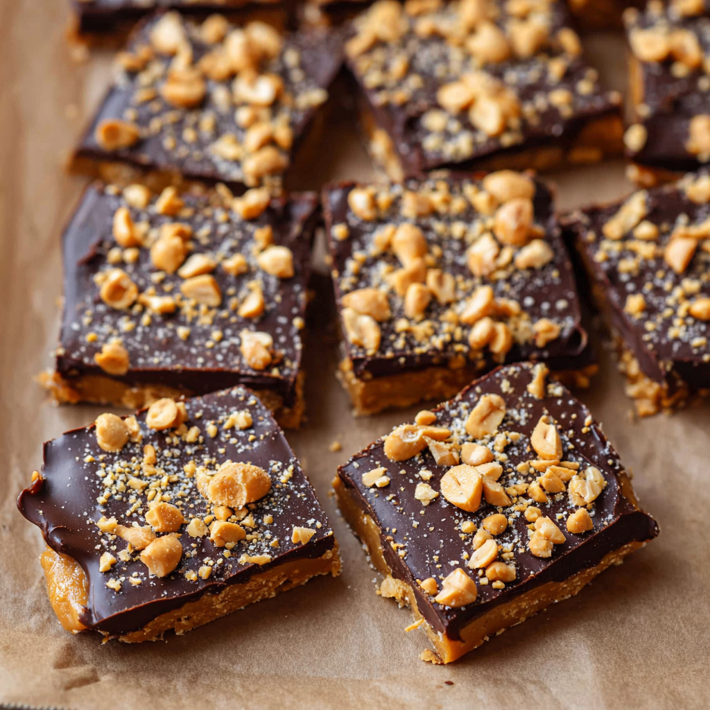 Chocolate Peanut Butter Toffee Squares