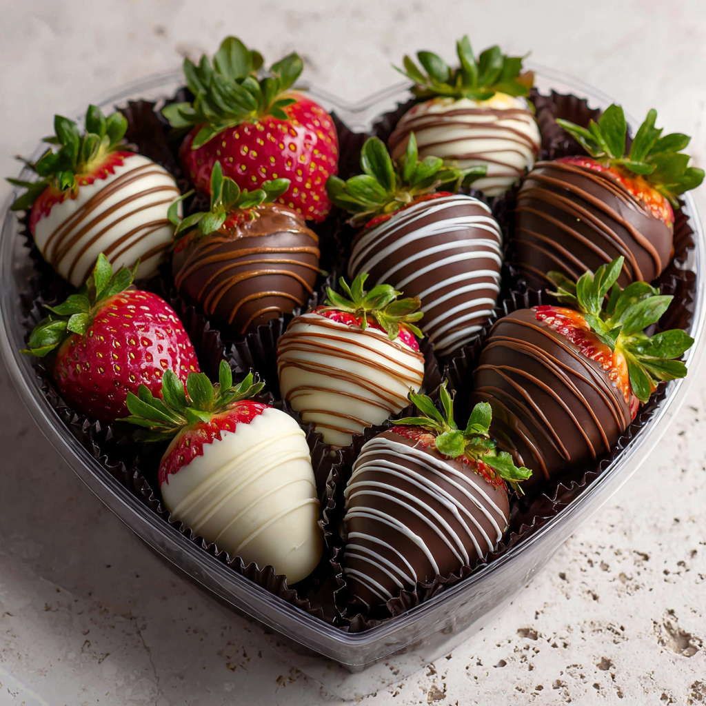 Heart-Shaped Chocolate Covered Strawberries