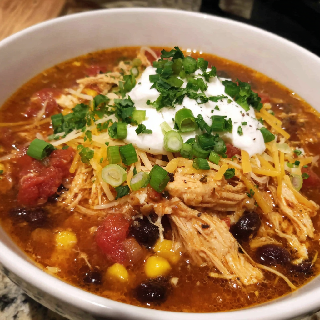Crockpot Cream Cheese Chicken Chili