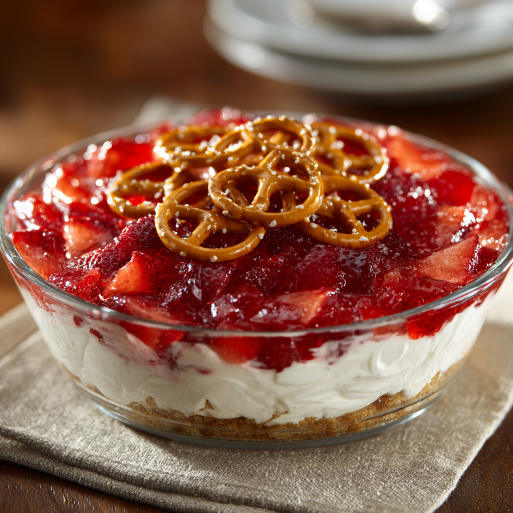 Strawberry Pretzel Cream Salad