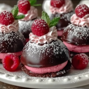 Easy Chocolate Raspberry Mousse Domes