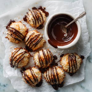 Chocolate-Drizzled Coconut Macaroons