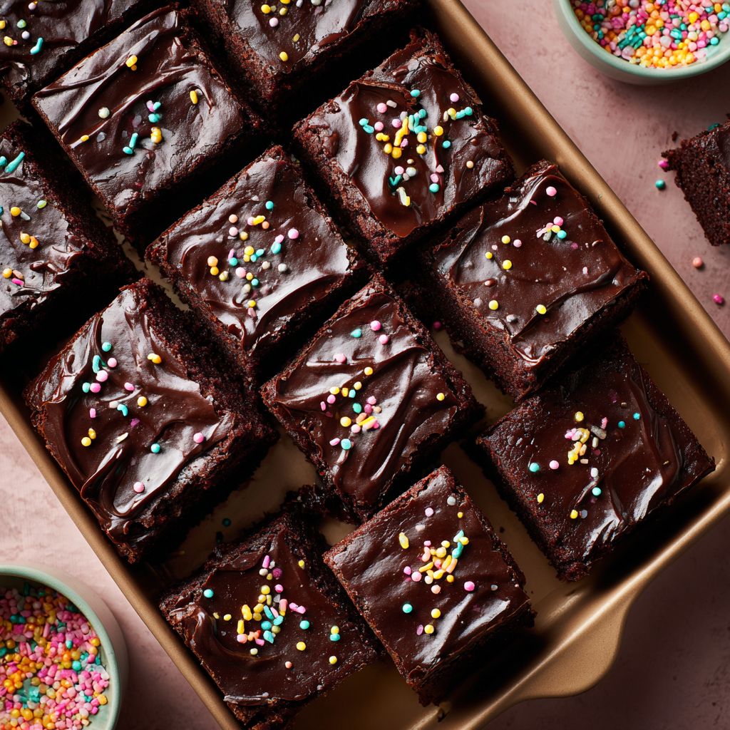 Frosted Sprinkle Brownies