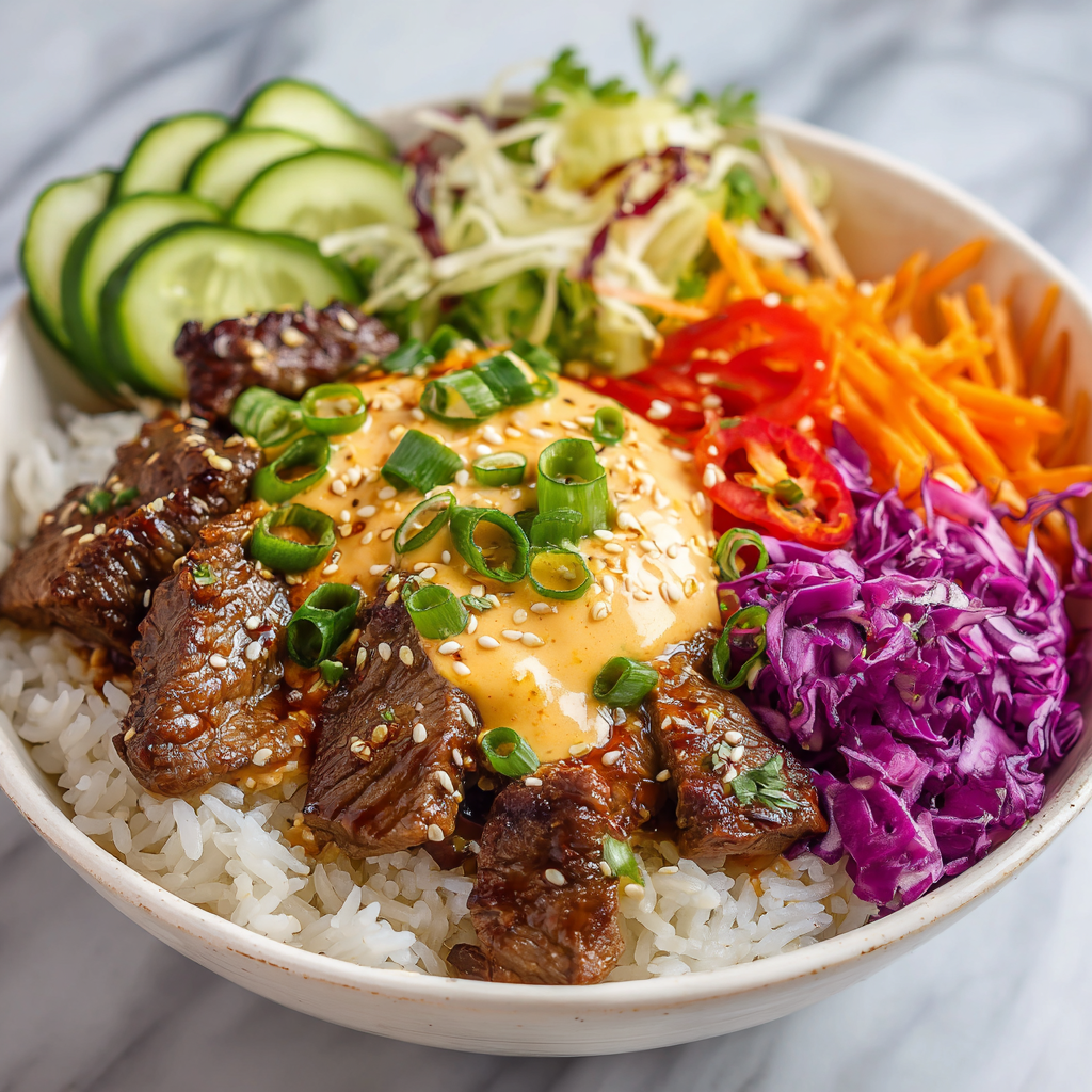 Korean BBQ Steak Rice Bowls