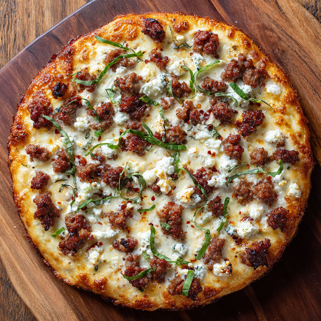 Hot Sausage Feta Honey Pizza