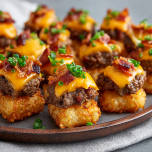 Mini Tater Tot Cheeseburger Bites