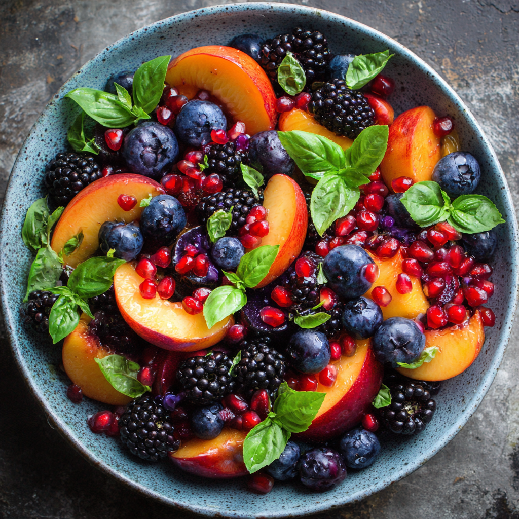 Summer Stone Fruit & Berry Salad with Basil