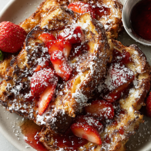 Baked Strawberry Croissant French Toast