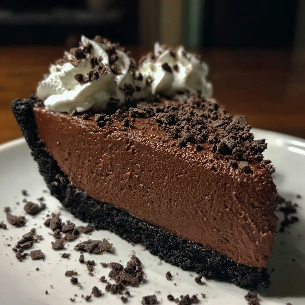 No-Bake Chocolate Mousse Pie Oreo Crust