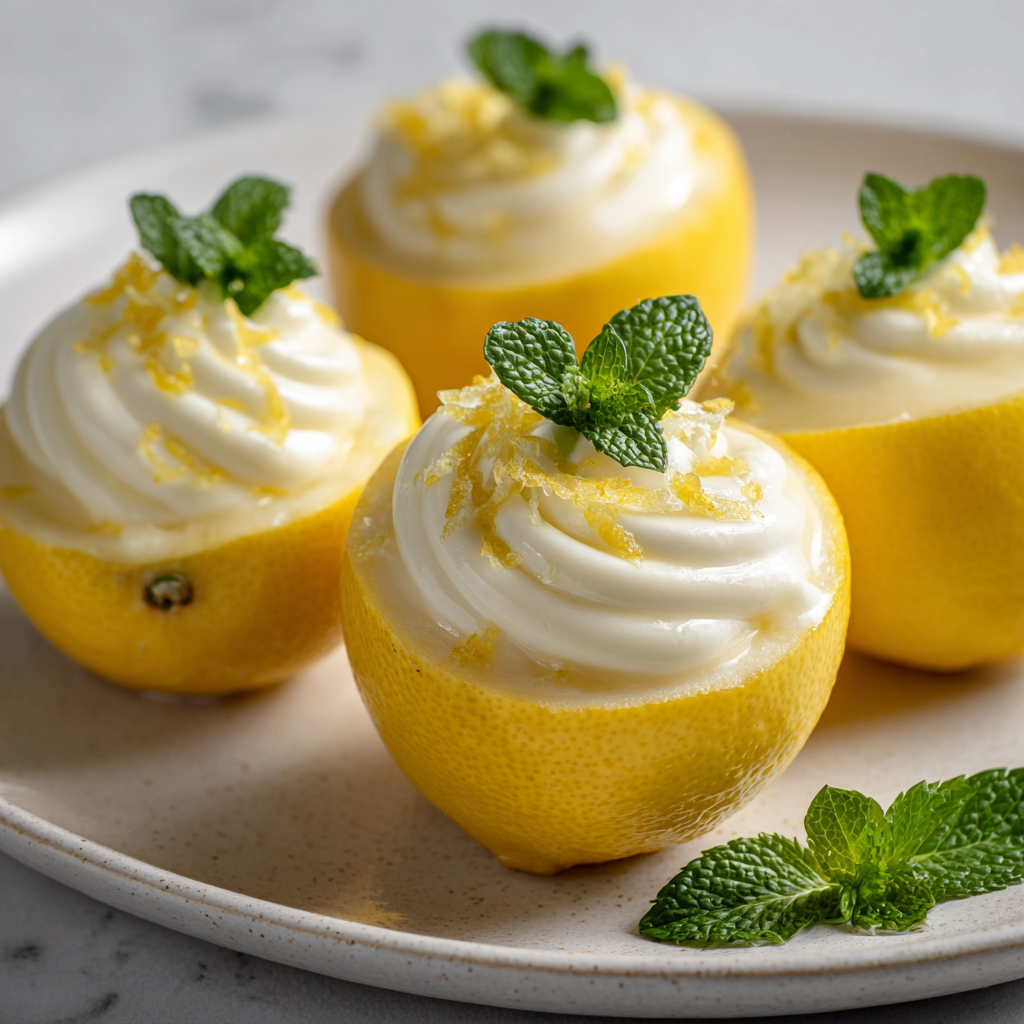 Lemon Curd Filled Lemon Halves