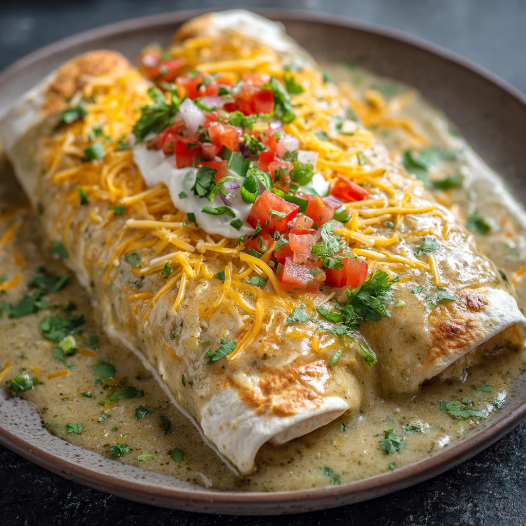 Smothered Burrito with Green Chile Sauce
